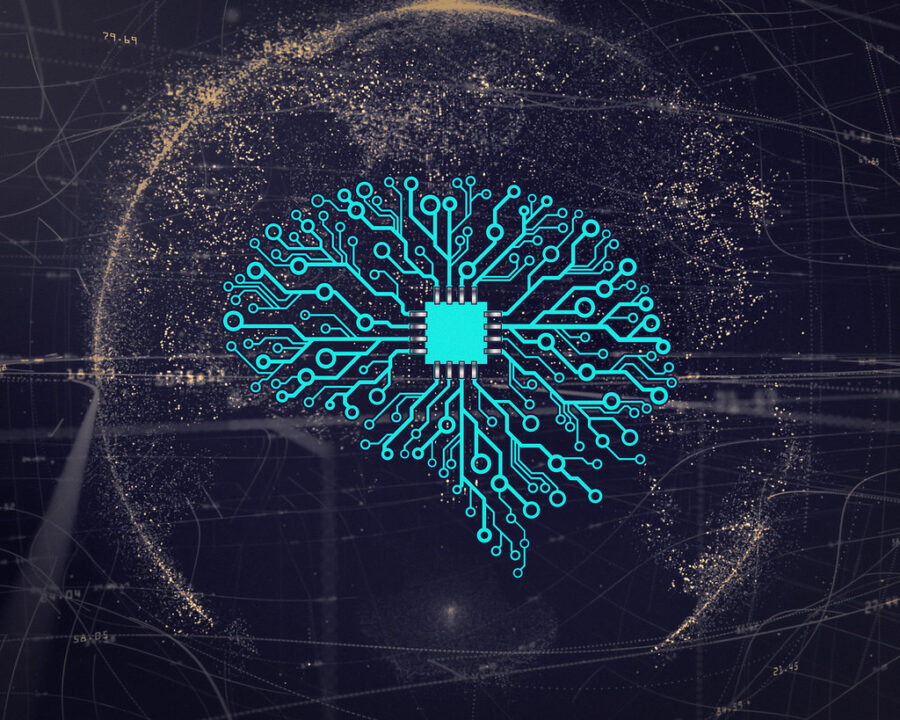 Brain-like printed circuit diagram