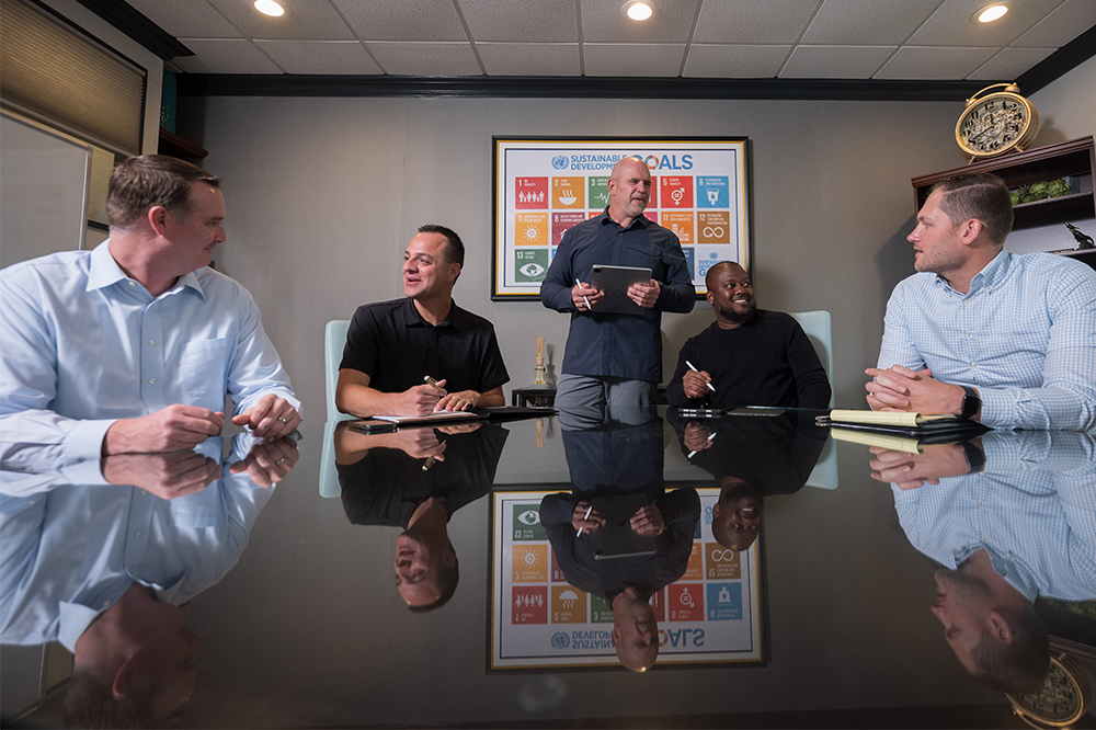 Team members in a meeting